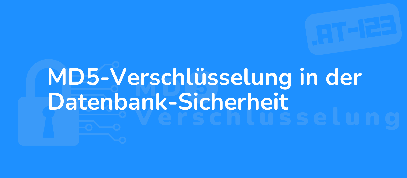 secure database symbolizing md5 encryption with padlock and digital code ensuring data safety in blue and white color scheme